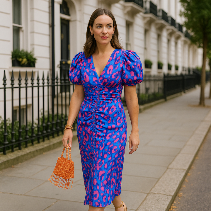 Dior | Pleated Sleeve Colorful Dress