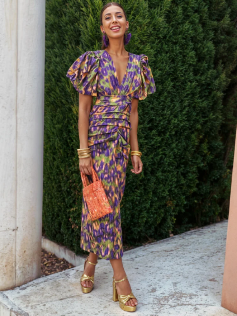 Derry | Vivid Pleated Midi Dress