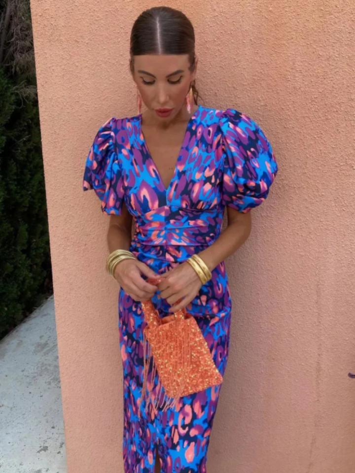Derry | Vivid Pleated Midi Dress