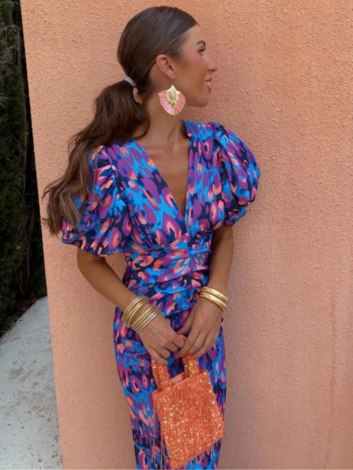 Derry | Vivid Pleated Midi Dress