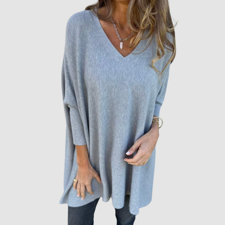Carleen – Relaxed V-Neck Knit Sweater