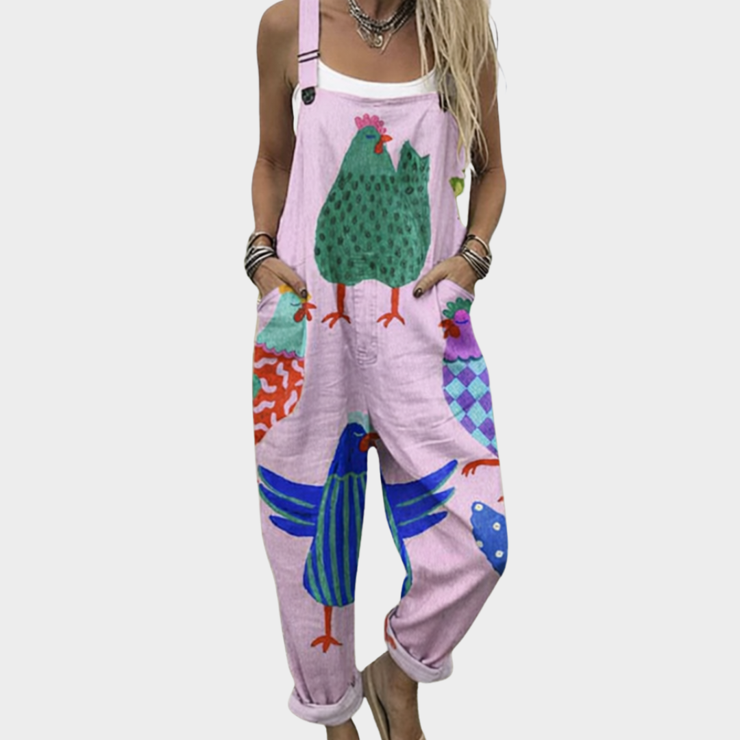 Dovie | Pink Floral Overalls