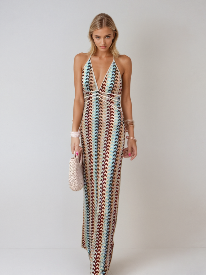 Keeva | Backless V-Neck Maxi Dress