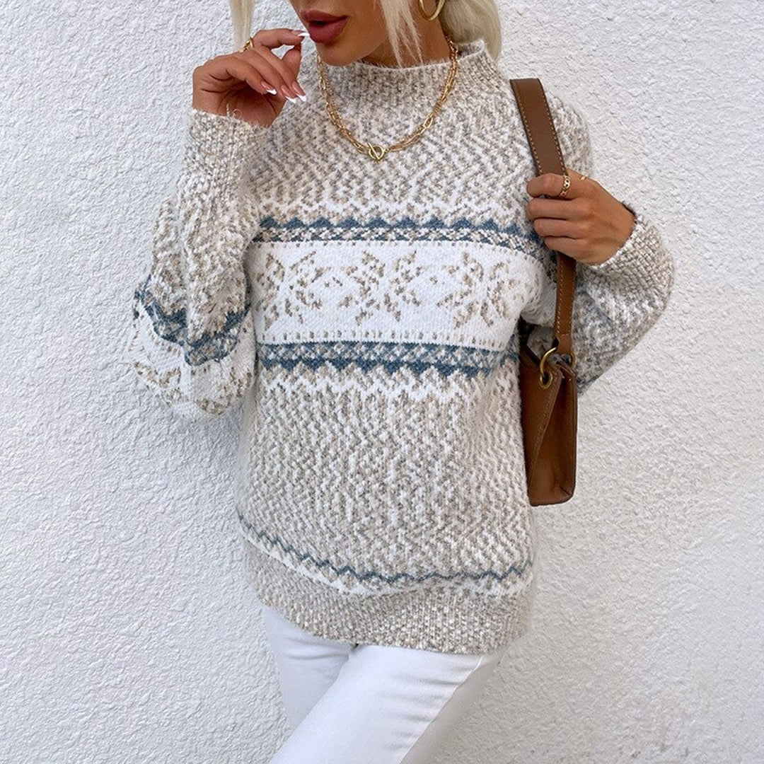 Catherine – Nordic Snowflake Knit Sweater