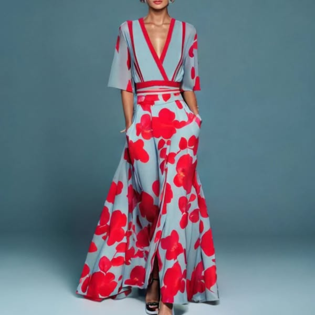 Leona | Elegant Floral Wrap Dress