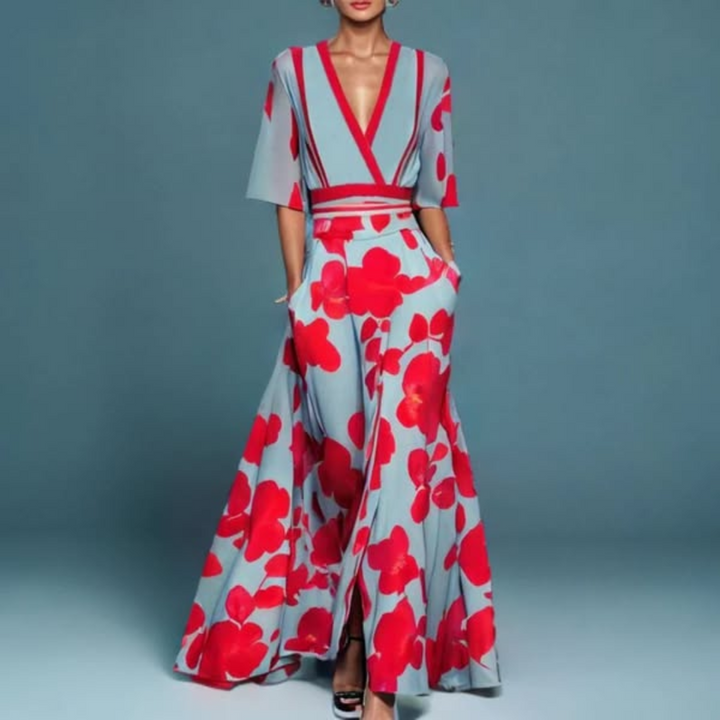 Leona | Elegant Floral Wrap Dress