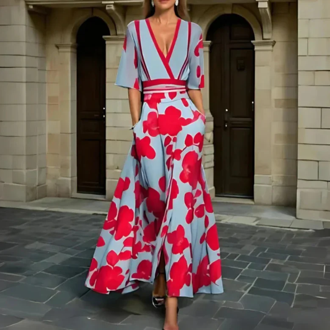 Leona | Elegant Floral Wrap Dress