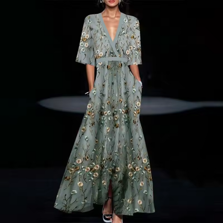 Leona | Elegant Floral Wrap Dress