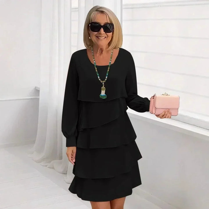 Kit | Elegant Comfort Ruffle Dress Long Sleeve