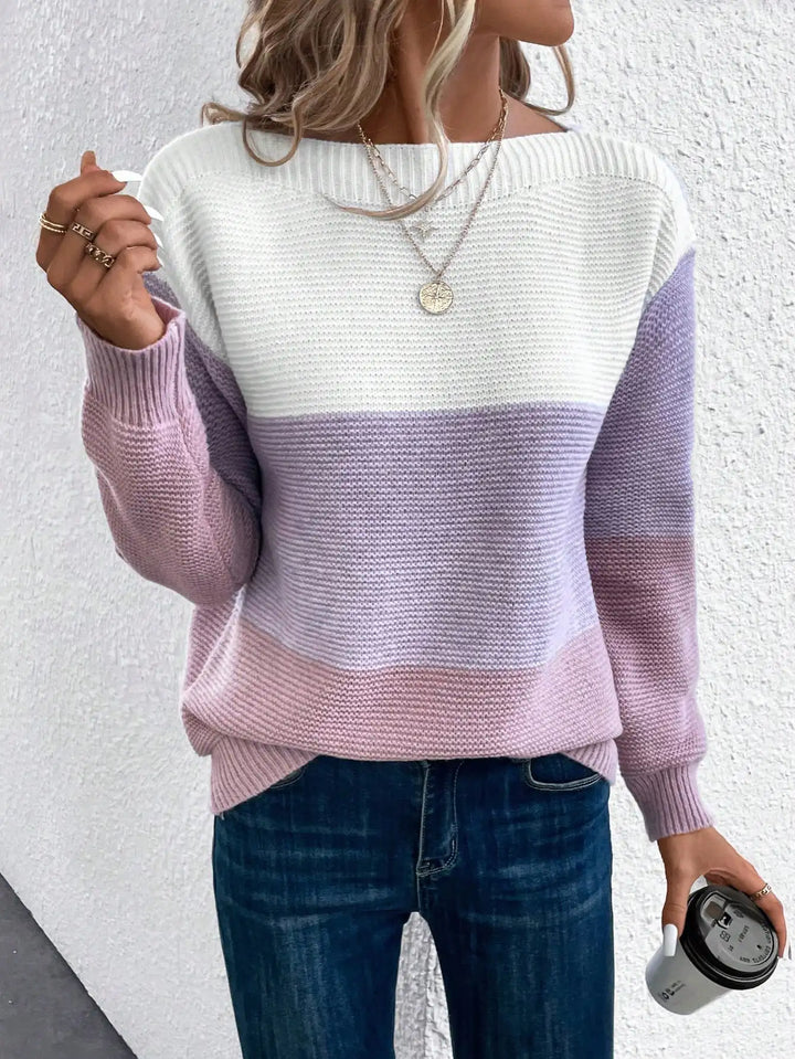 Rita – Color-block Knit Sweater