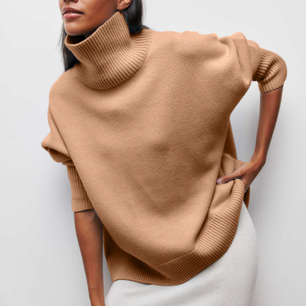 Wendy – Oversized Turtleneck Knit Sweater