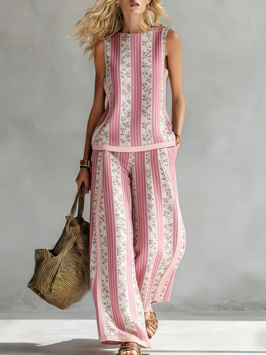 Ruby | Retro Print Top & Pant Set