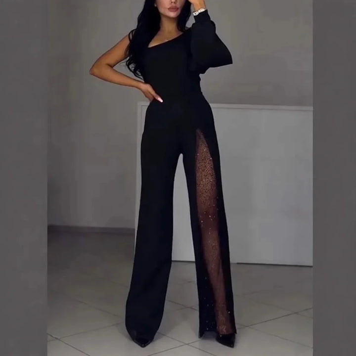 Elsie – Mesh Panel Wide-Leg Jumpsuit
