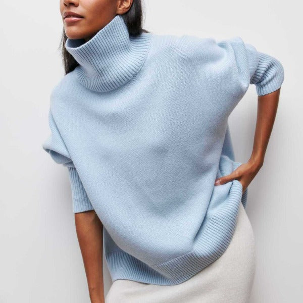Wendy – Oversized Turtleneck Knit Sweater