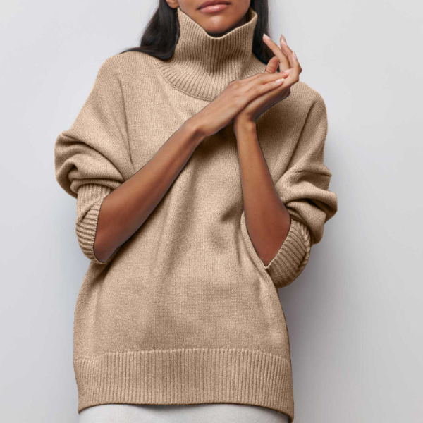 Wendy – Oversized Turtleneck Knit Sweater