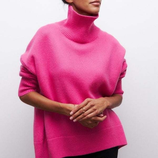 Wendy – Oversized Turtleneck Knit Sweater