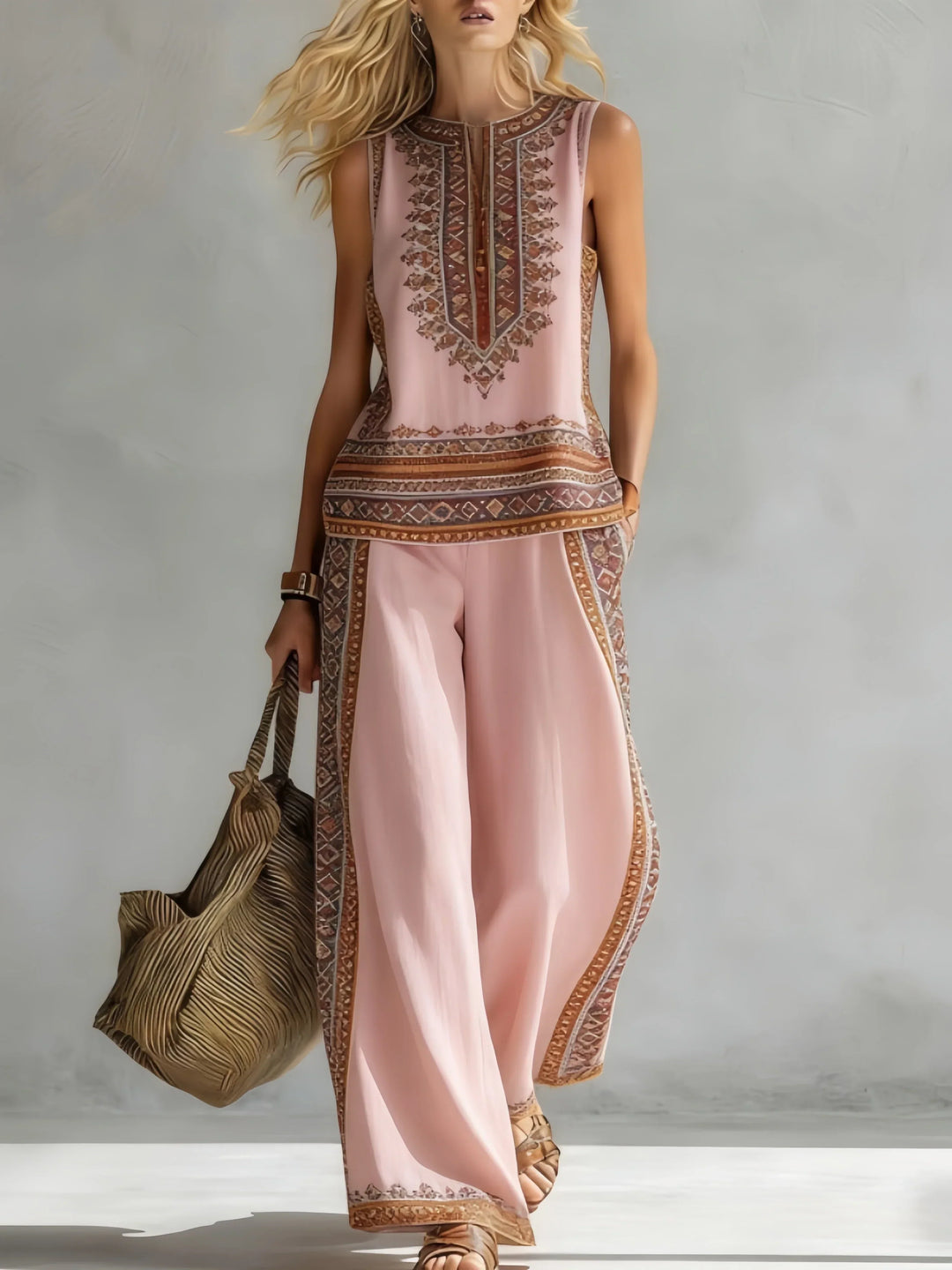 Ruby | Retro Print Top & Pant Set