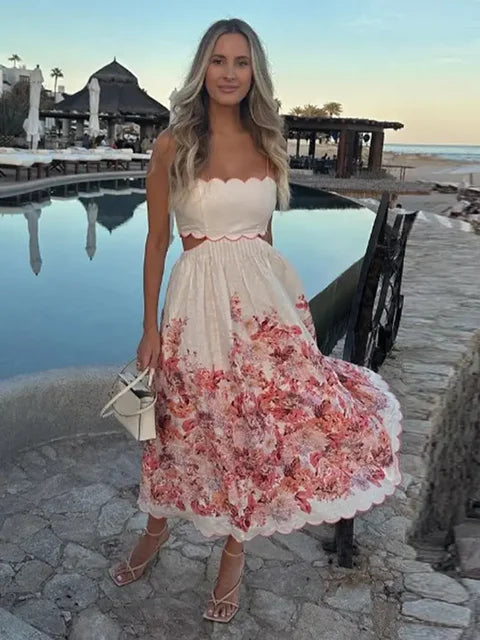 Navya | Halter Floral Elegance Dress