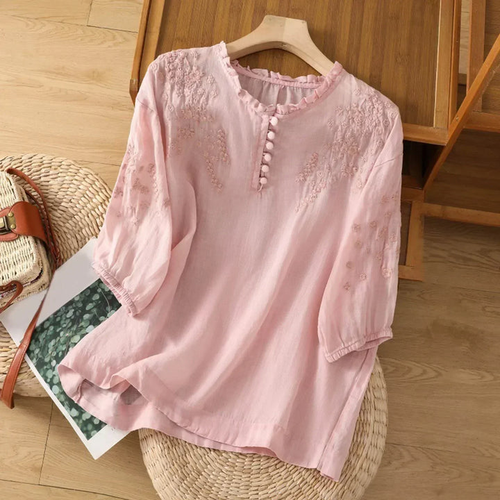 Dottie | Floral Button-Front Blouse