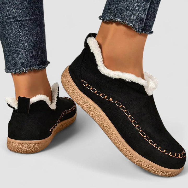 Leanne – Fleece-Lined Suede Slip-On Boots