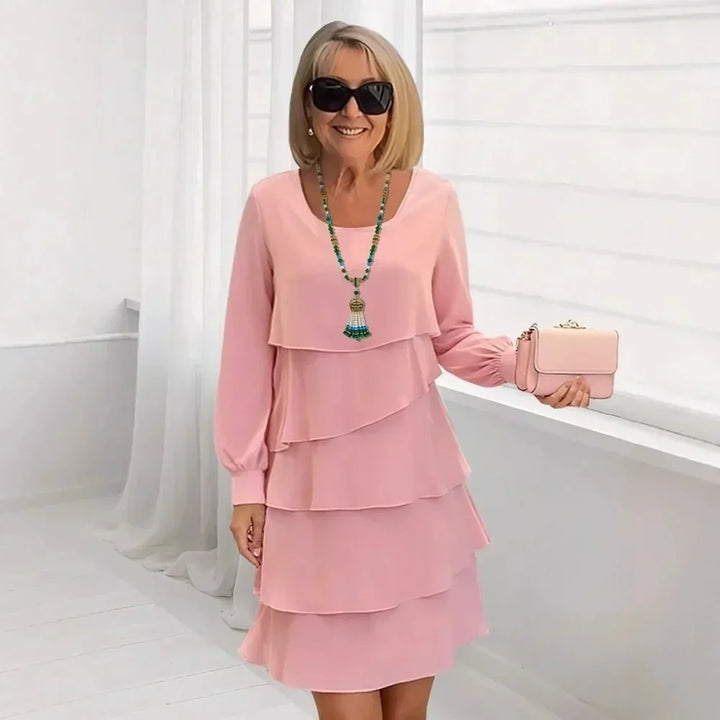 Kit | Elegant Comfort Ruffle Dress Long Sleeve