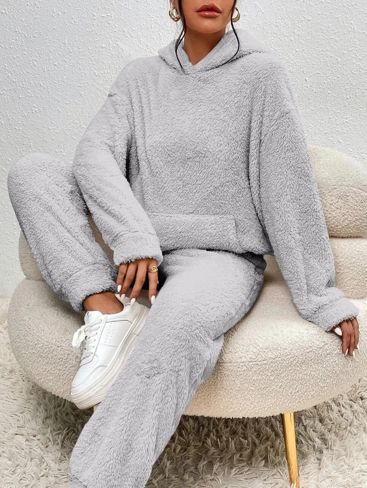 Emily – Fluffy Hoodie and Jogger Lounge Set