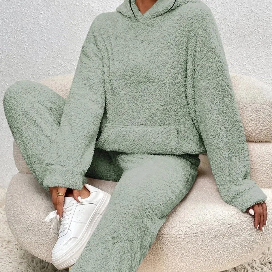 Emily – Fluffy Hoodie and Jogger Lounge Set