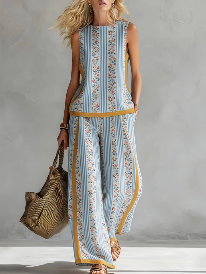 Ruby | Retro Print Top & Pant Set