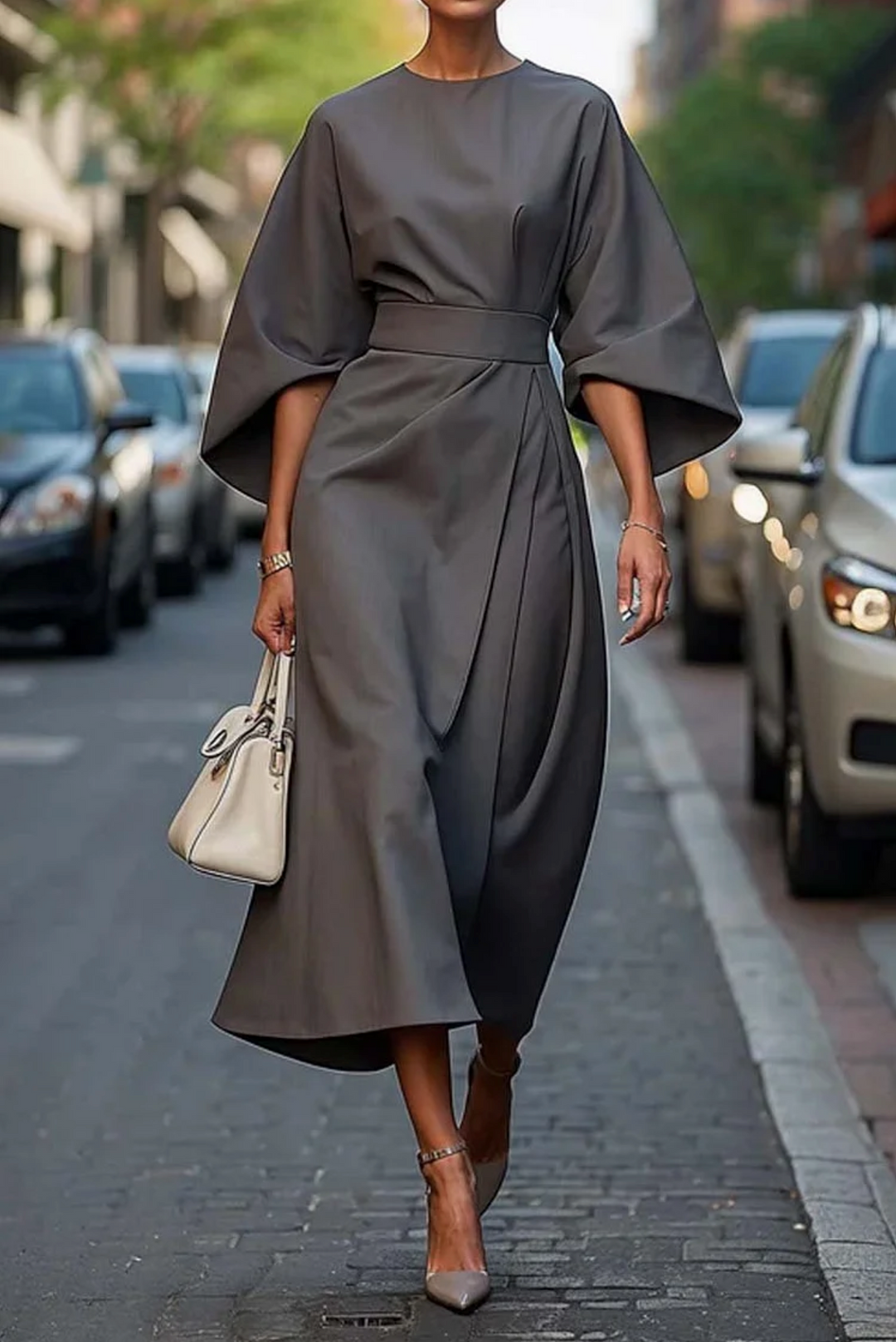 Carla | Elegant Lantern Sleeve Dress