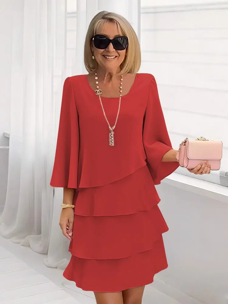Marcella | Elegant Comfort Ruffle Dress