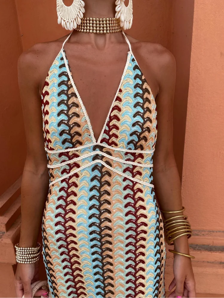 Keeva | Backless V-Neck Maxi Dress