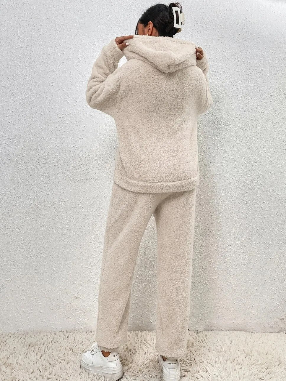 Emily – Fluffy Hoodie and Jogger Lounge Set
