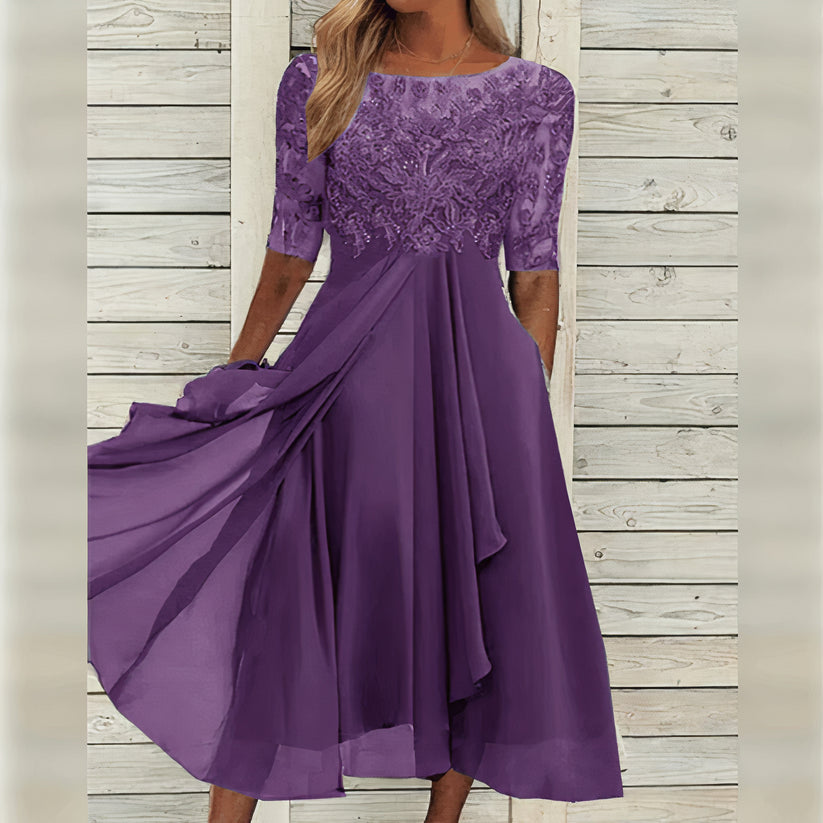 Zinnia | Elegant Lace Midi Dress