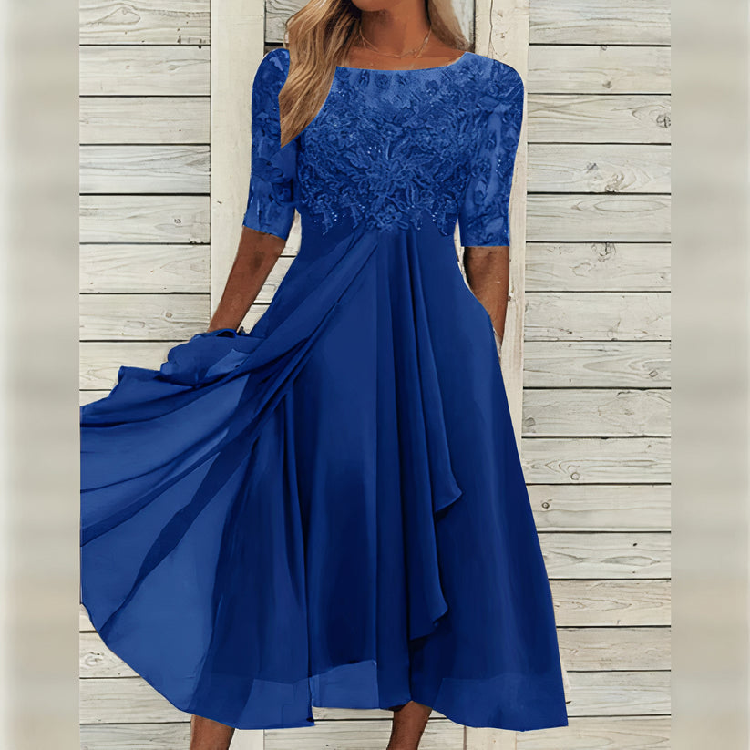 Zinnia | Elegant Lace Midi Dress