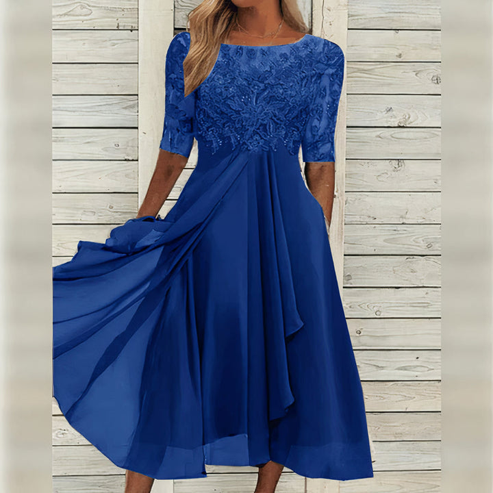 Zinnia | Elegant Lace Midi Dress