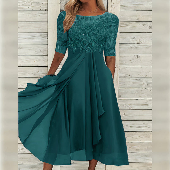 Zinnia | Elegant Lace Midi Dress
