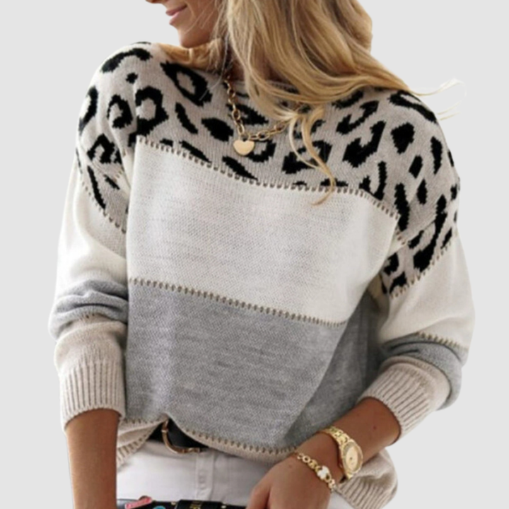 Myrtle – Leopard Print Knit Sweater