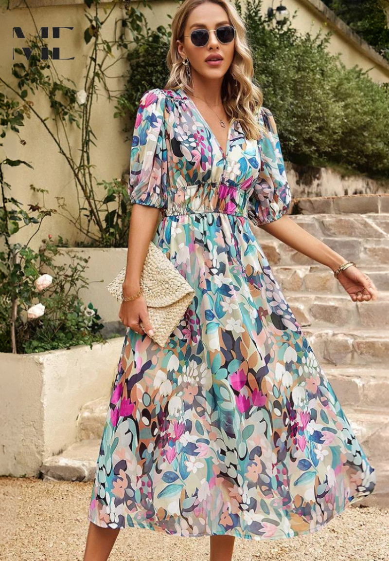 Adele | Elegant Floral Dress