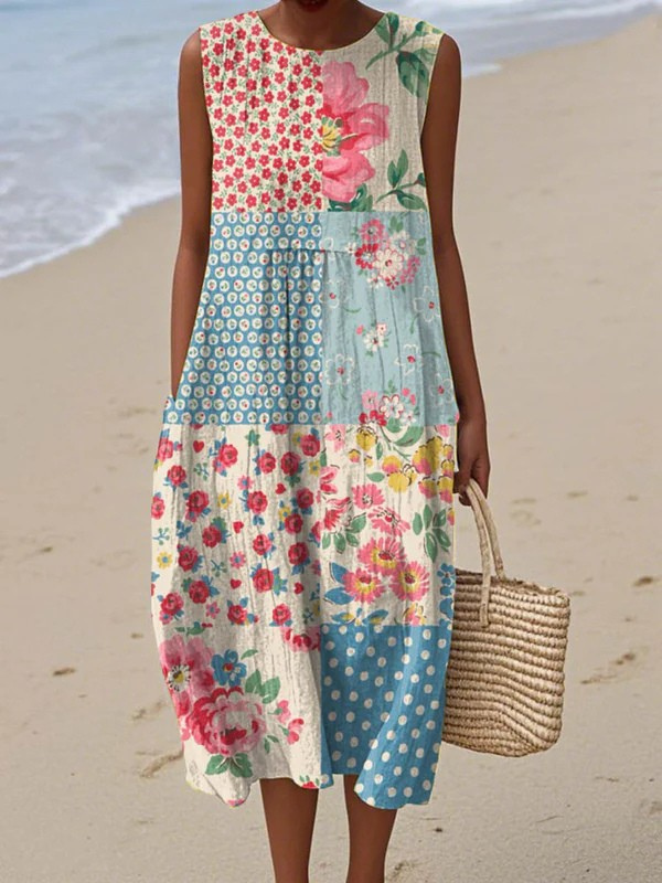 Kaitlyn | Patchwork Midi Dress