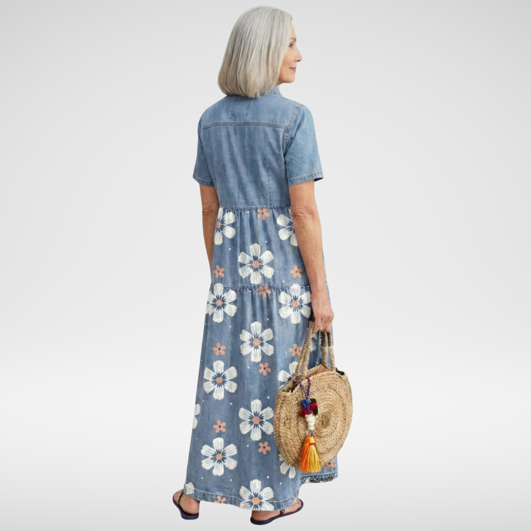 Cady | Denim Flower Dress