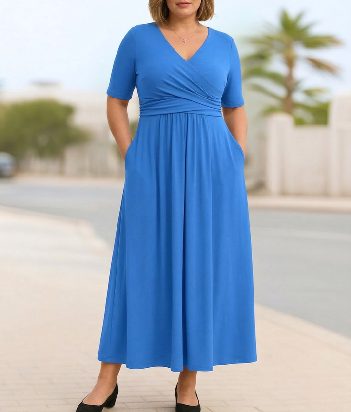 Brielle | Cross-Front Short Sleeve Dress