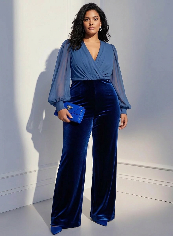 Madison | Velvet V-Neck Jumpsuit