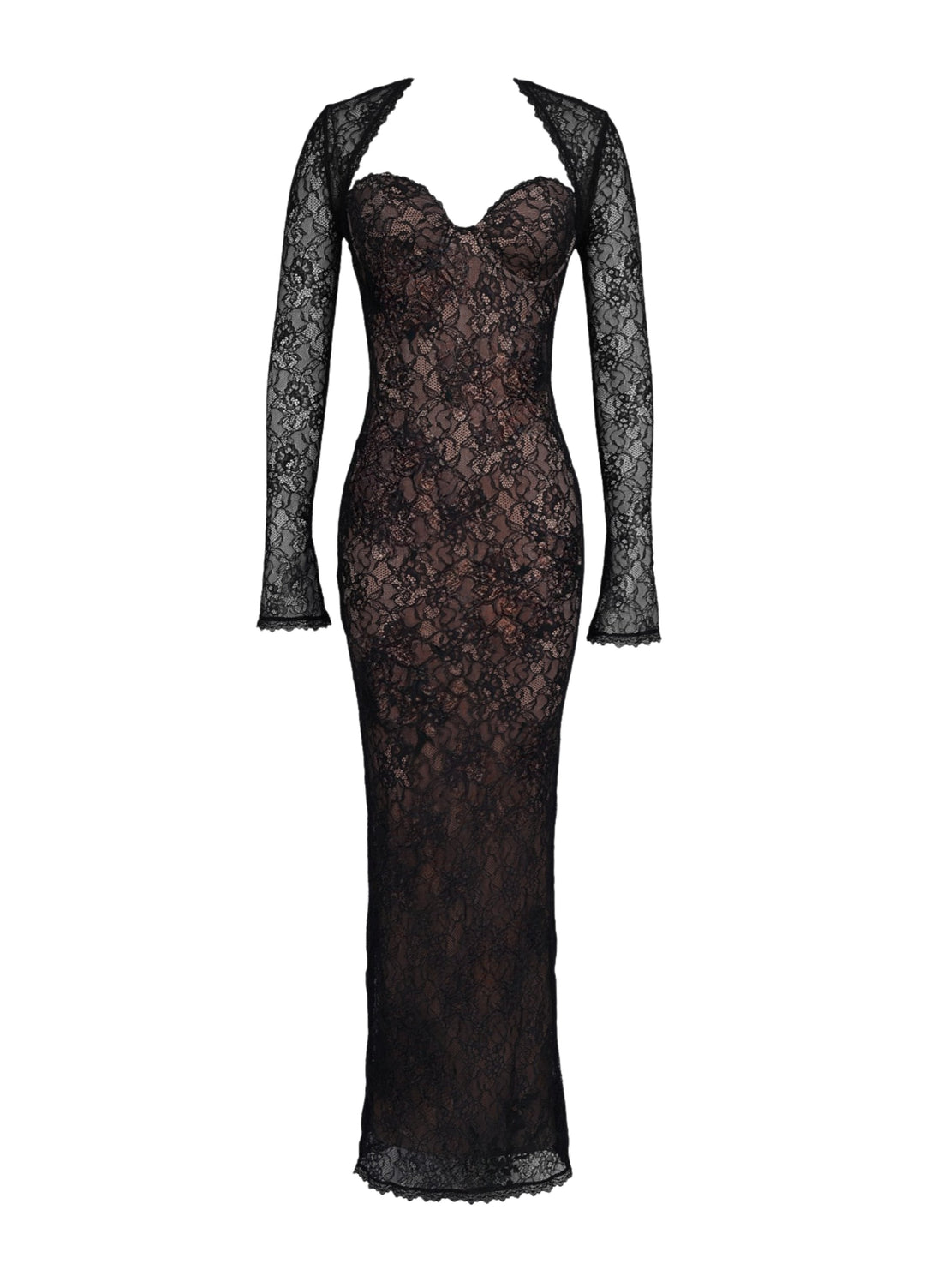 Mia | Noir Lace Maxi Dress