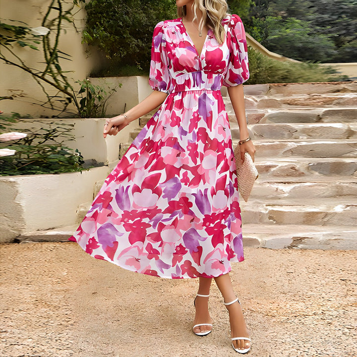 Alexandria | V-Neck Midi Dress