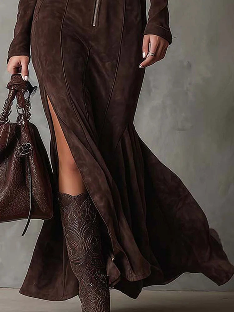Wendy | Sculpted Zip Maxi Dress
