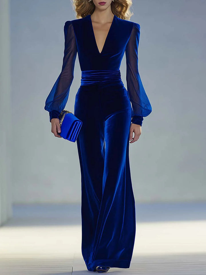 Bonita – Velvet Wide-Leg Evening Jumpsuit