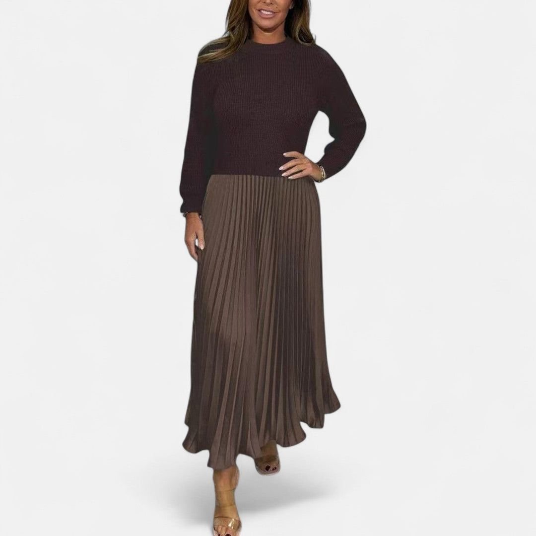 Karlee | Maxi Dress with Sweater and Pleated Skirt