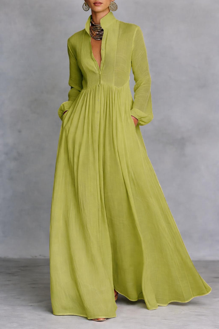 Edythe | Flowing Button-Front Maxi Dress