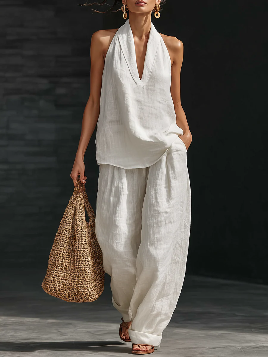 Ella | Sleeveless Wide-Leg Set