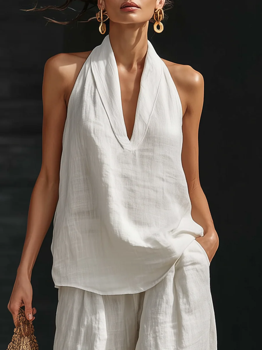 Ella | Sleeveless Wide-Leg Set
